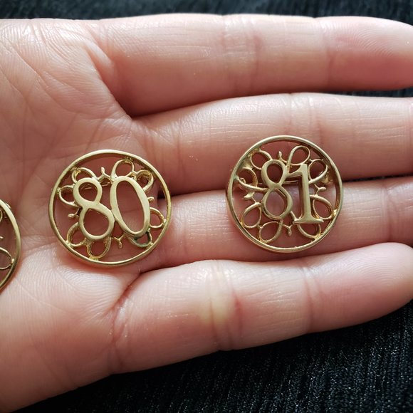 Vintage Gold Tone Number 79,80, and 81 Pins - Picture 3 of 9